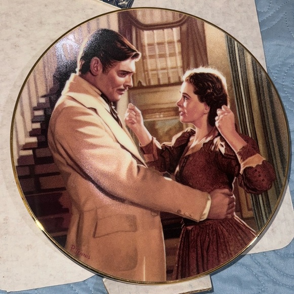 1993 W.S. George Gone With The Wind Collector's Plate "Scarlett's Heart W/ Tara" - Picture 1 of 5